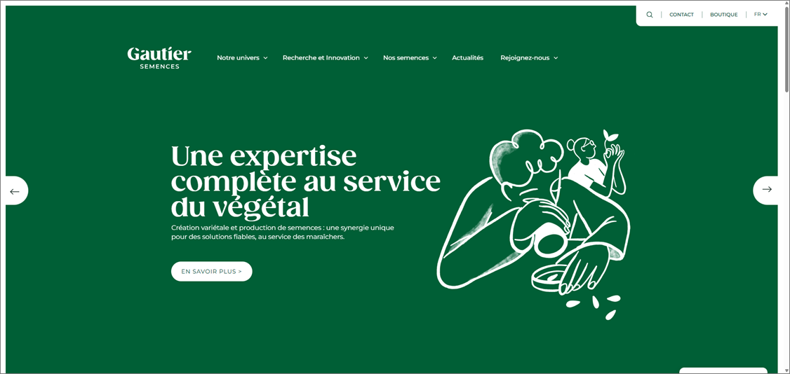 Un nouveau site web pour Gautier Semences : navigation fluide et accès direct aux variétés