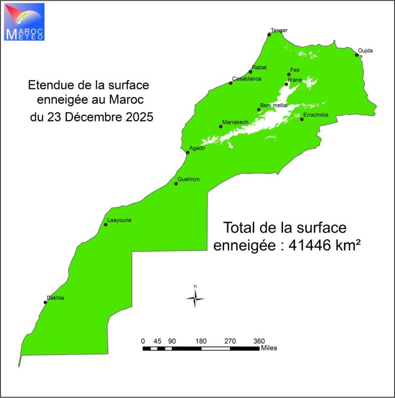 Le Maroc sous son manteau blanc : plus de 41 000 km² enneigés
