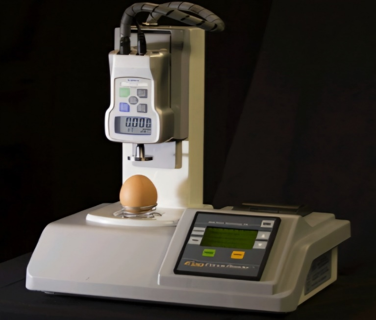 EggTester mesurant la résistance de la coquille d'un œuf