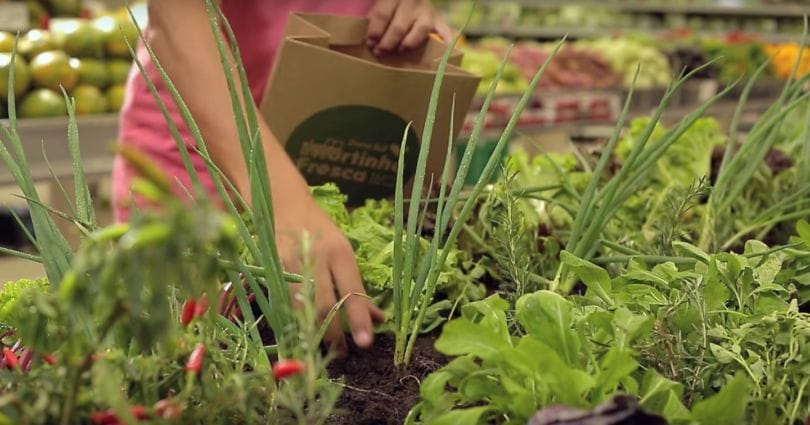 Brésil: Un potager de légumes dans un supermarché ?
