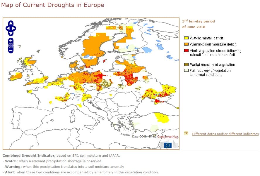 La sécheresse prend de plus en plus d&rsquo;ampleur en Europe