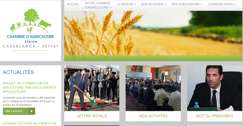 Nouveau site web pour la Chambre d'Agriculture Casablanca-Settat