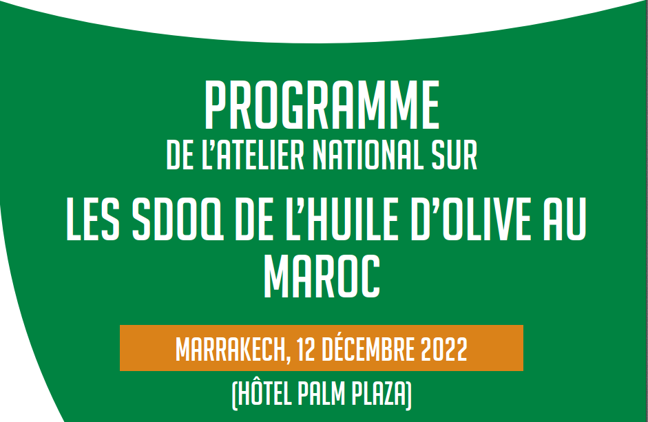 INRA : Un atelier sur les Signes Distinctifs d&rsquo;Origine et de Qualité (SDOQ) des huiles d&rsquo;olive au Maroc