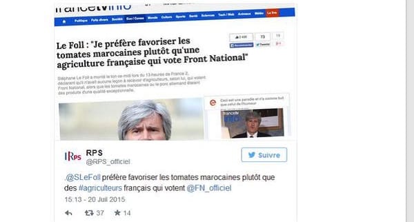 « Je préfère favoriser les tomates marocaines plutôt qu&rsquo;une agriculture française… »